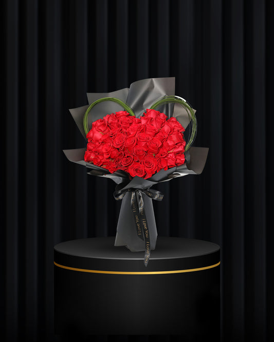 Red Roses Bouquet in Heartfelt Elegance